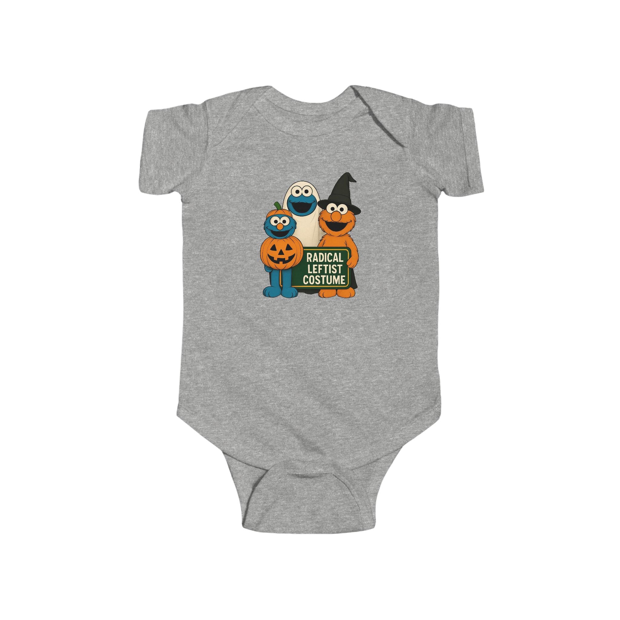 Funny, infant Halloween costume, onesie radical left political humor, anti-Trump, social justice, kindness, and diversity leftist gift