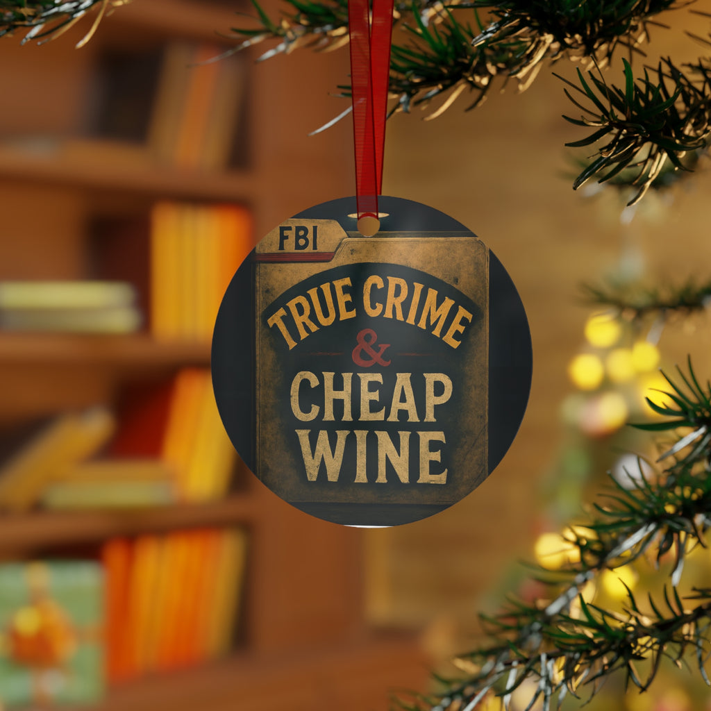 Metal Ornament - True Crime & Cheap Wine Design