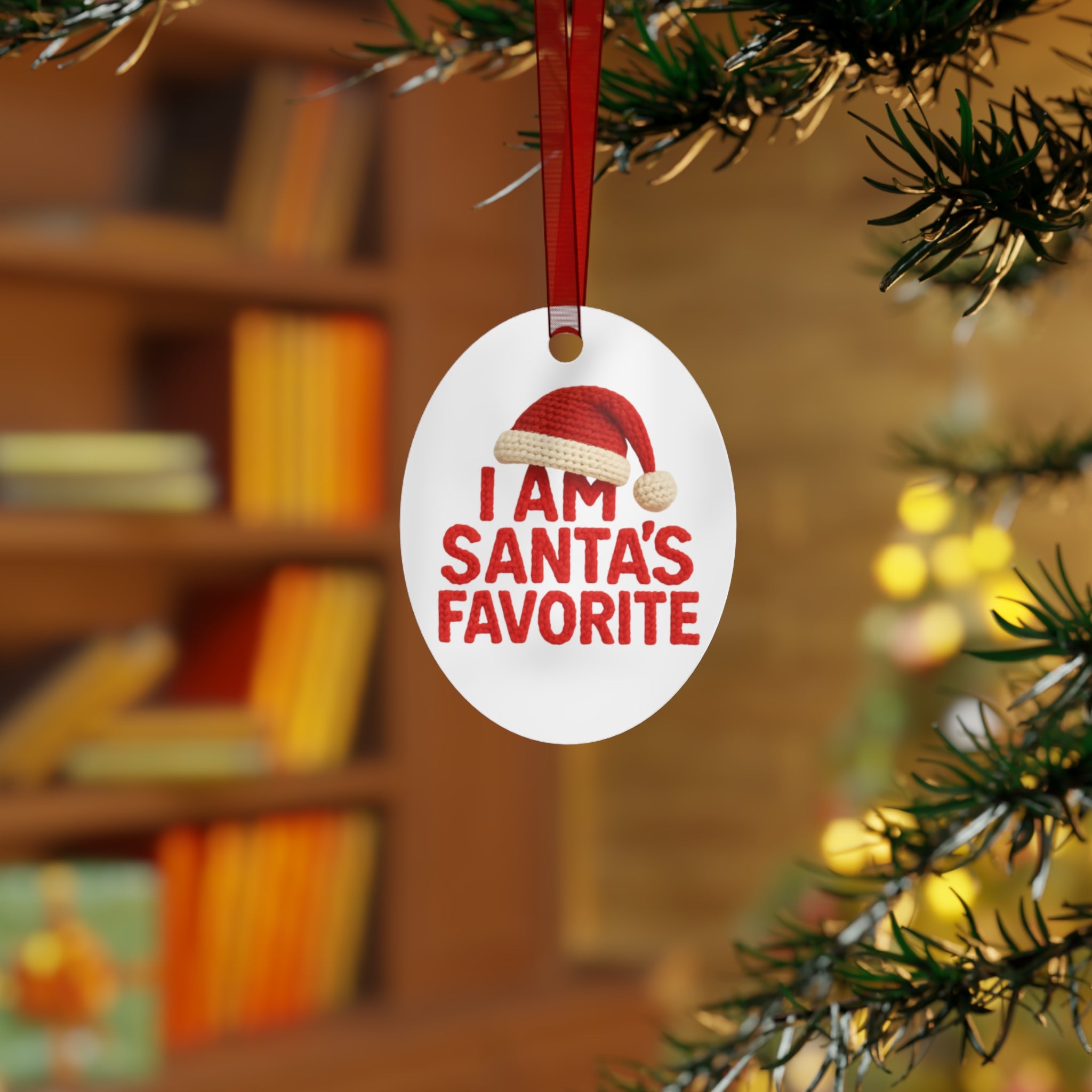 I Am Santa’s Favorite Metal Ornament — Funny Christmas Tree Decoration