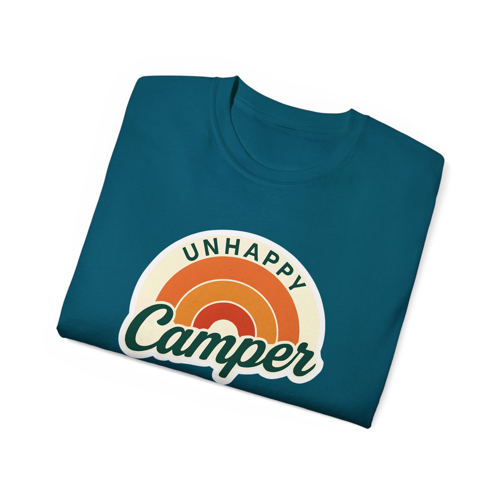 Unisex Tee for Campers: Unhappy Wanderer Adventure Gift Shirt, Hiking Outdoor Camping Apparel, Outdoorsy Nature Lover Top, Wanderlust Tee,