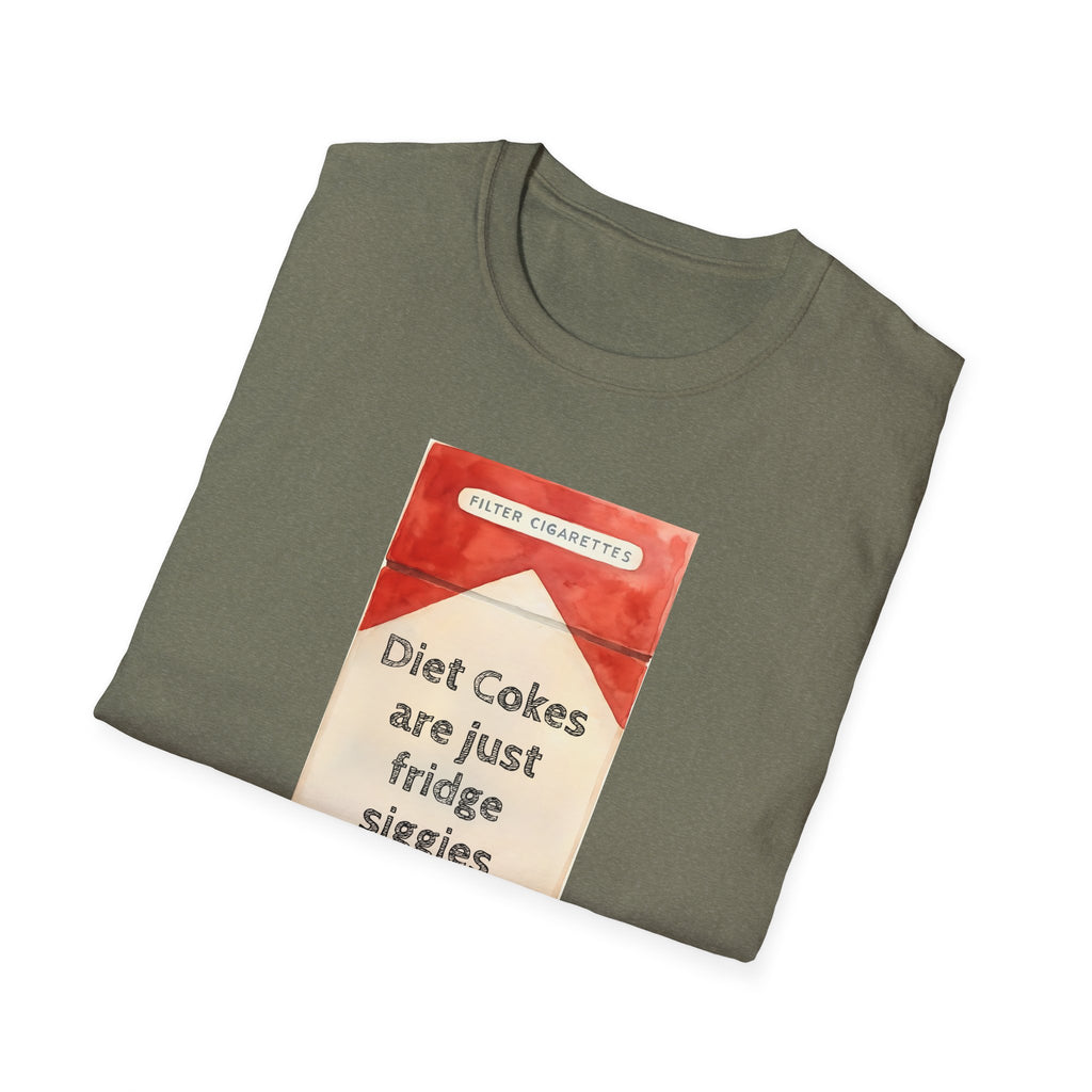 Retro Cool Diet Cola Unisex Softstyle T-Shirt, Fridge Siggies Smokers Gift Tee, Vintage Soda Pop Shirt smoker gift reds