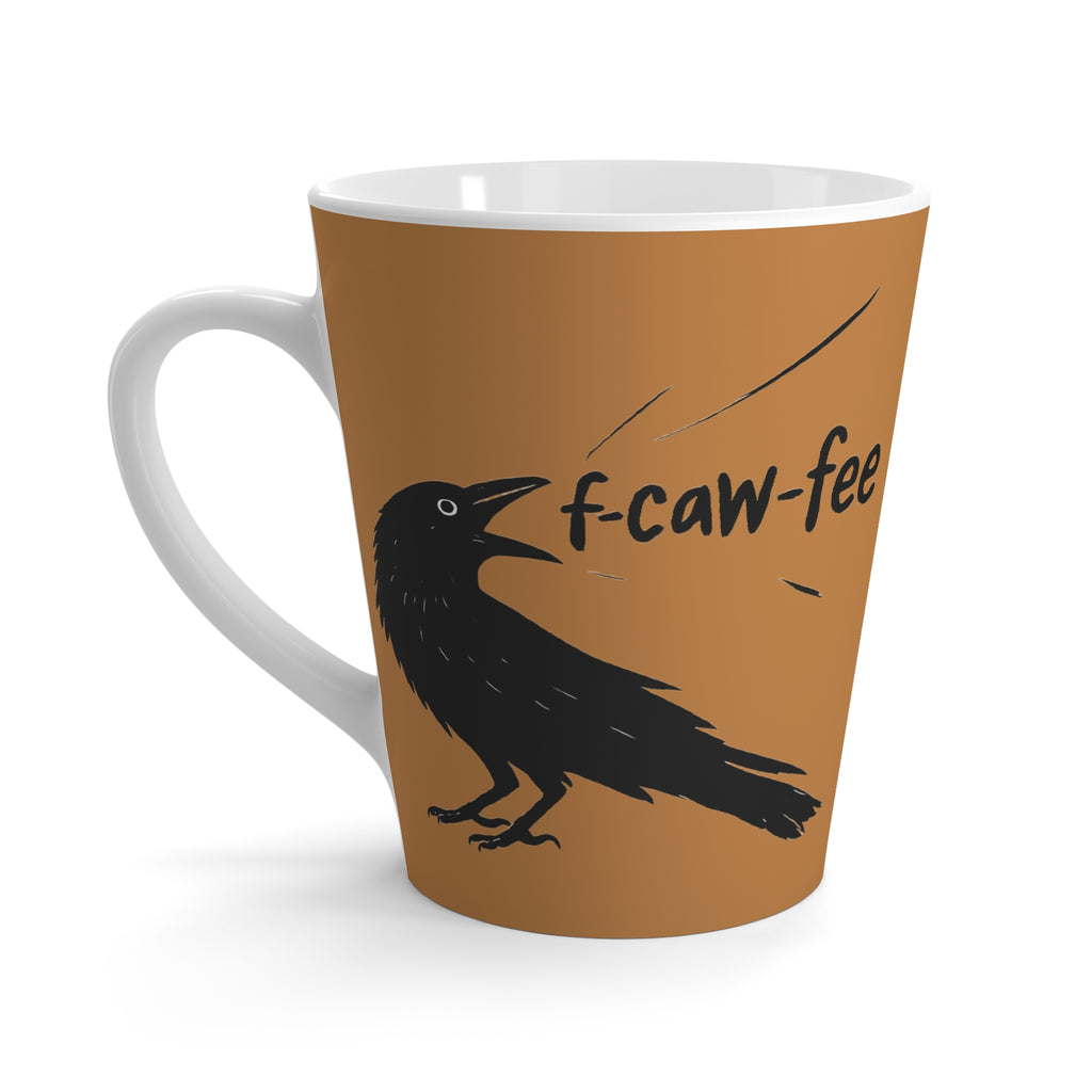 F off! F caw fee! Crow Coffee Whimsical Raven Latte Mug | Unique Coffee Cup, Bird Lovers Gift, Christmas gift, Fun Kitchenware, Quirky Drinkware